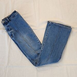 LOFT - Petite Pintucked High Rise Slim Flare Jeans - 26 petite